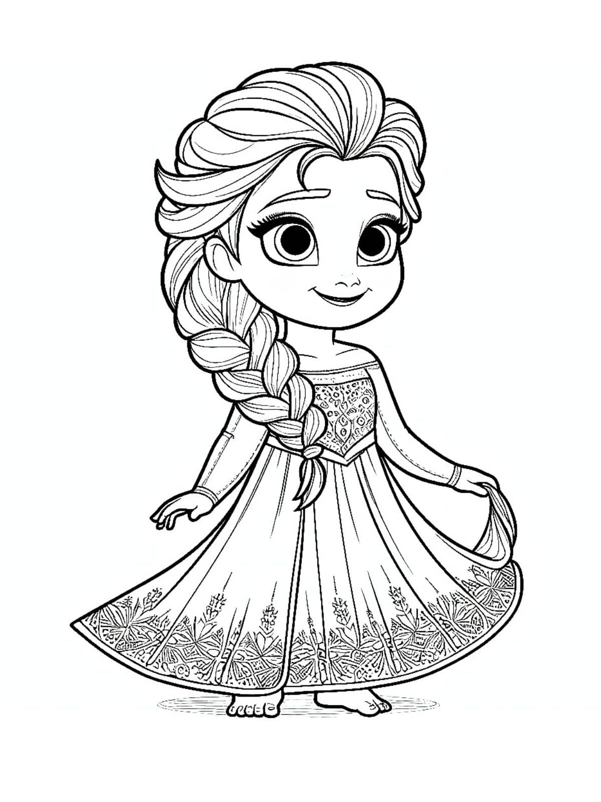 Elsa Chibi Adorable Kleurplaat