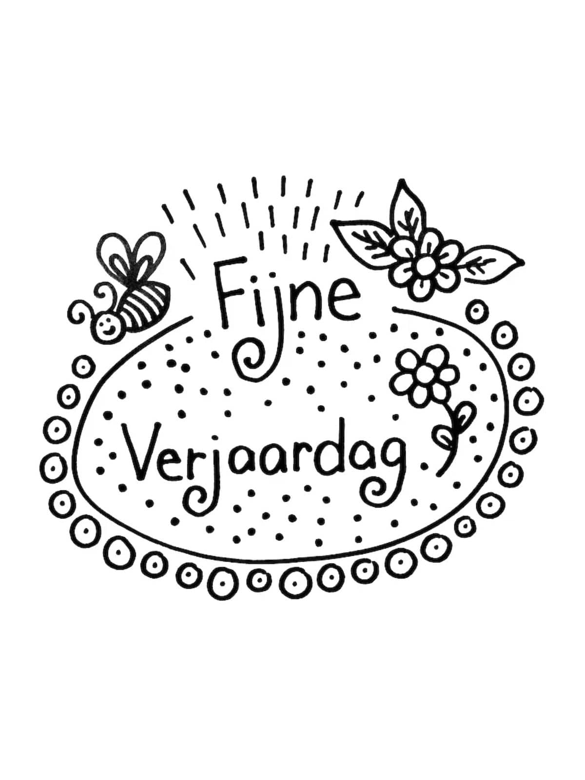 Fijne Verjaardag Kleurplaat