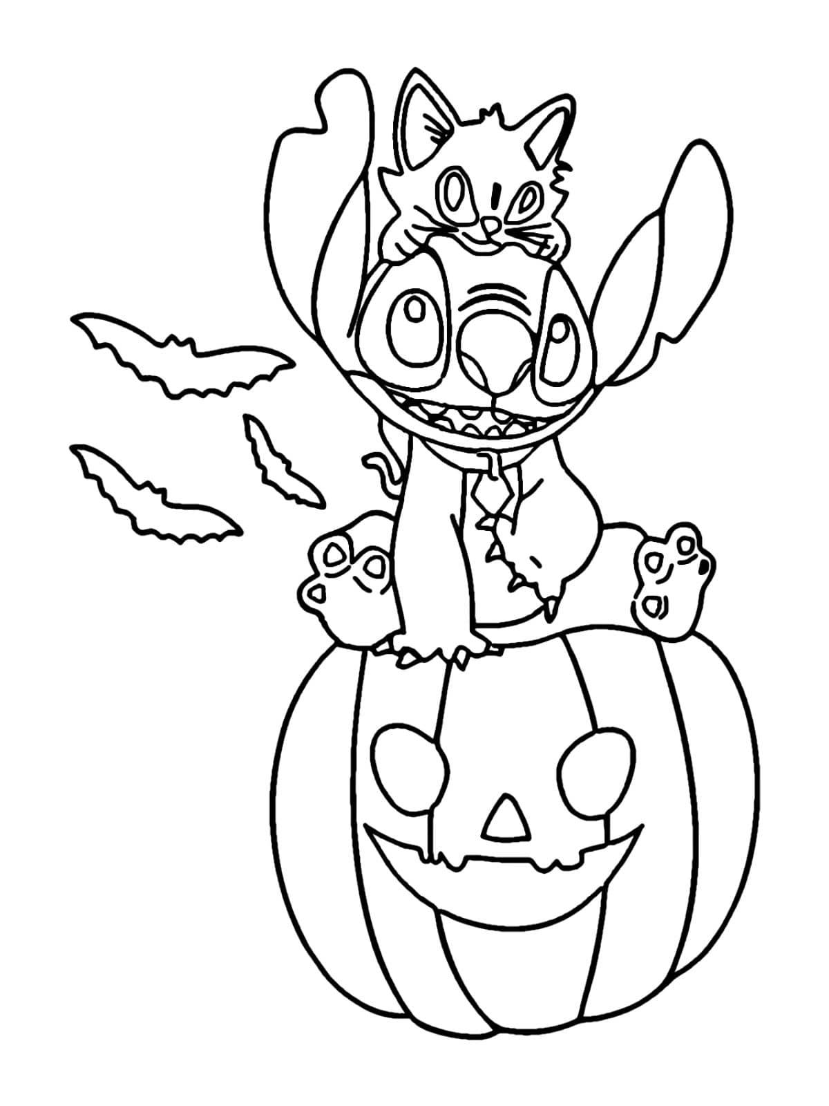 Halloween Stitch Kleurplaat