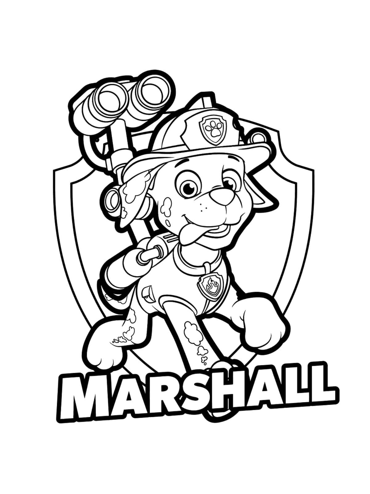 Marshall Met Badge Paw Patrol Kleurplaat