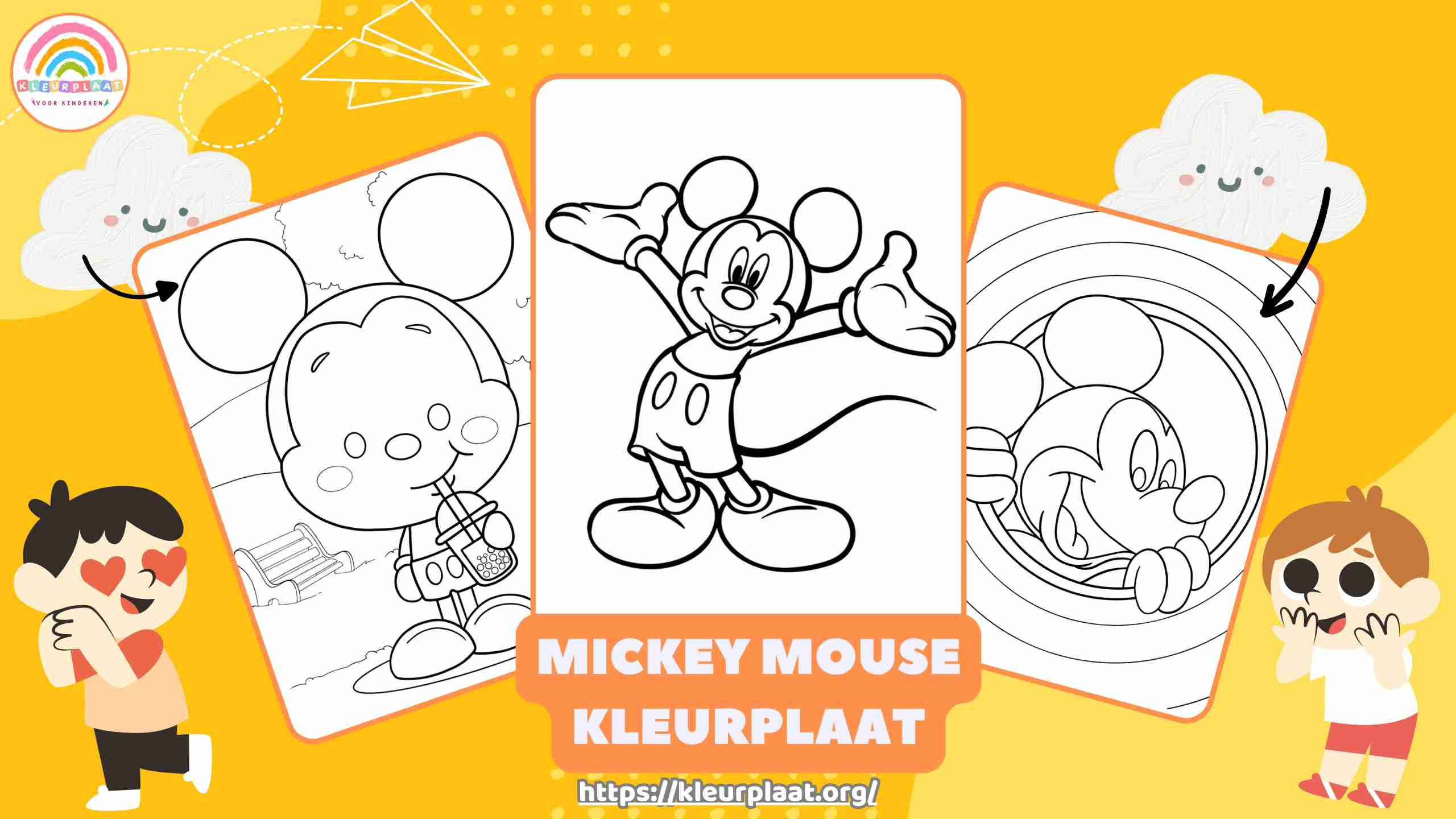 Mickey Mouse Kleurplaat Uitgelichte Afbeelding