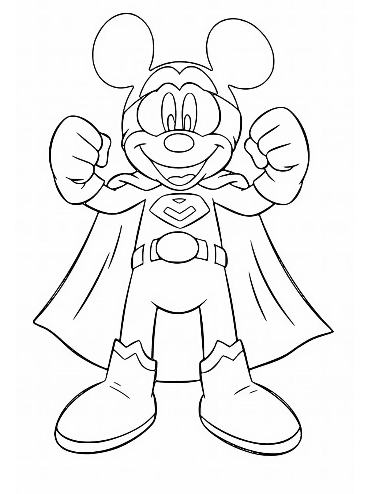 Mickey Mouse Superhuman Kleurplaat