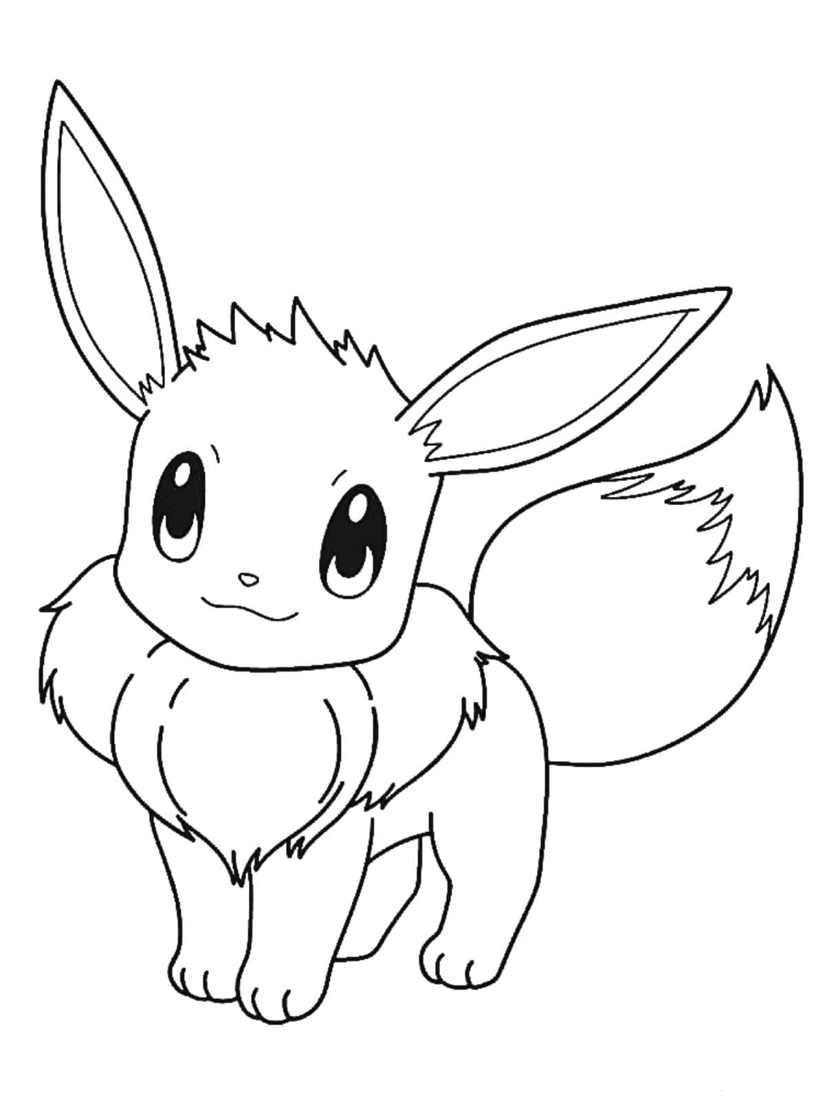 Schattige Eevee Pokemon Kleurplaat