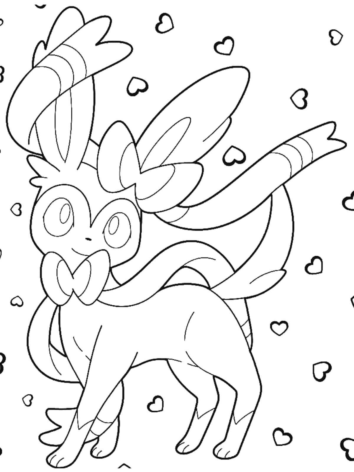 Schattige Kawaii Sylveon Kleurplaat