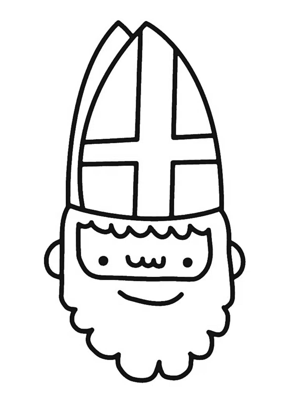 Sinterklaas Portret Kleurplaat