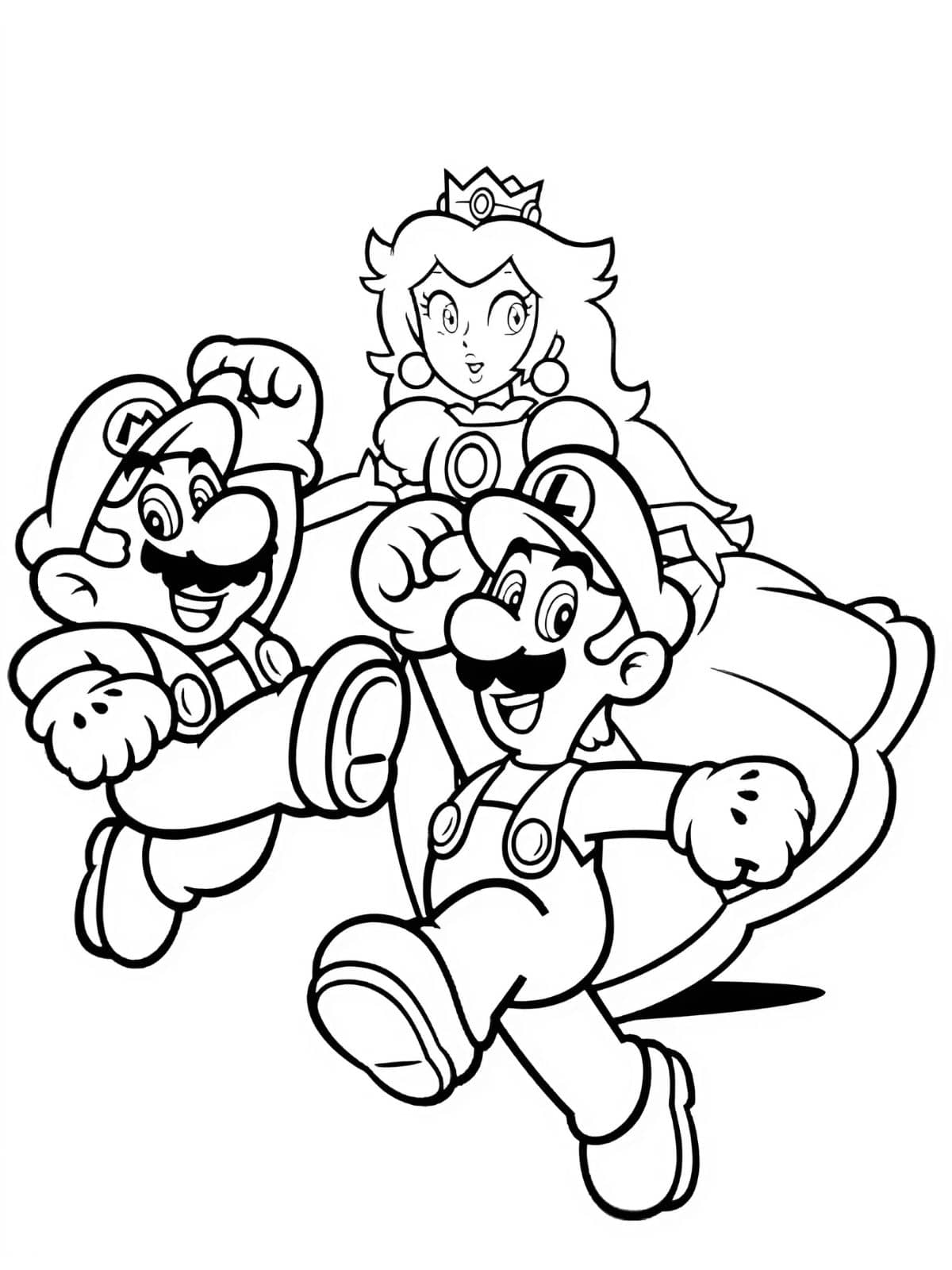 Super Mario Broers En Prinses Mario Kleurplaat