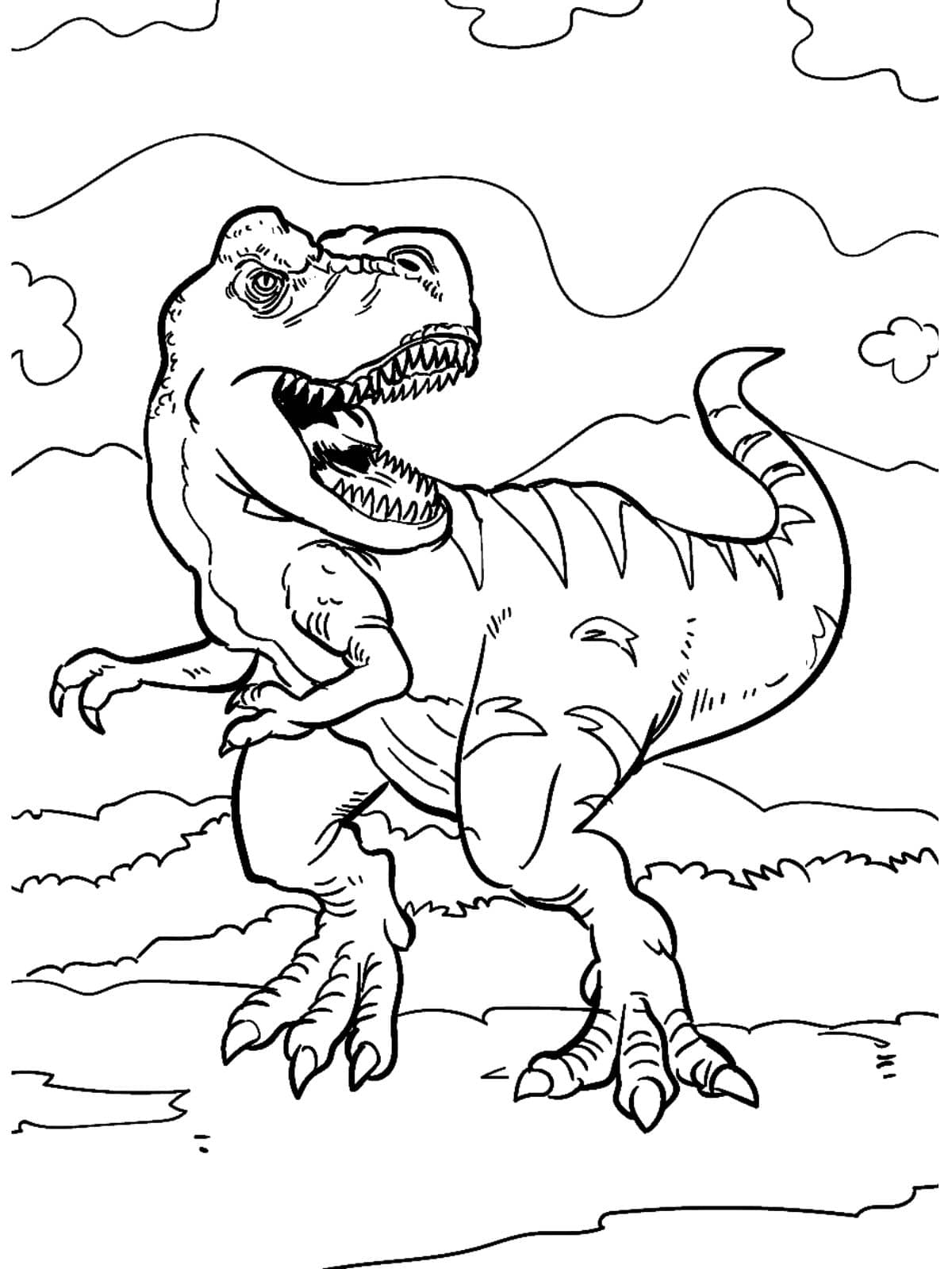 Tyrannosaurus Rex Dino Kleurplaat