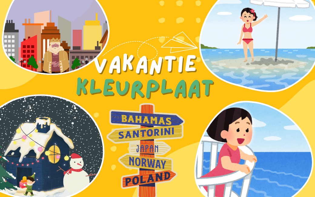 Vakantie Kleurplaat Banner