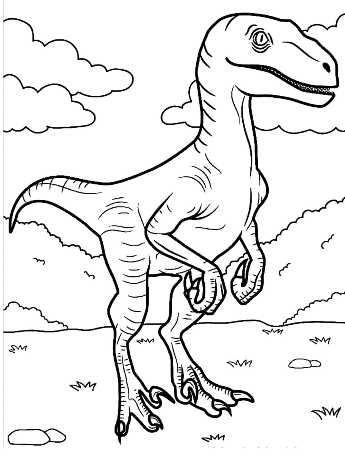 Velociraptor Dino Kleurplaat