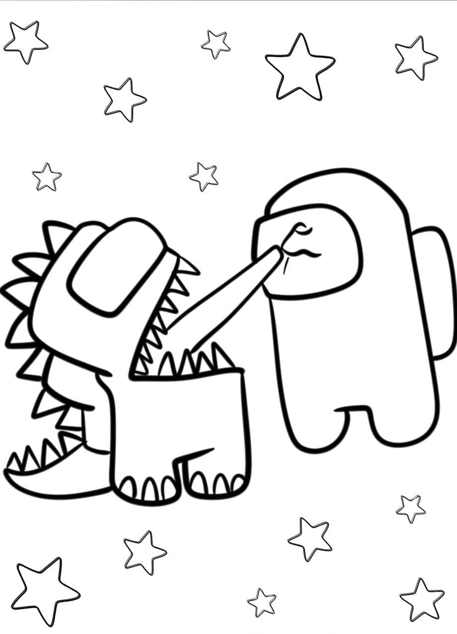 Among Us Godzilla Coloring Pages