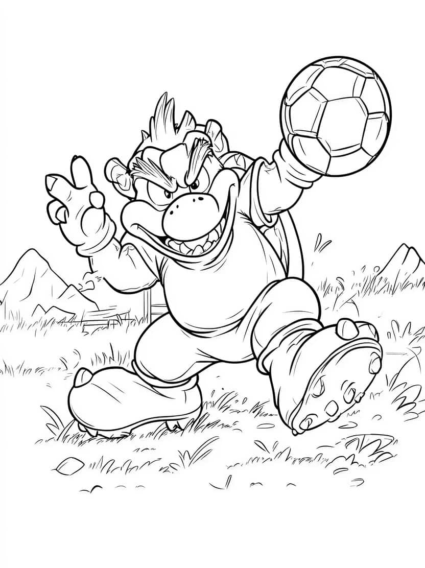 Bowser Voetbal Kleurplaten