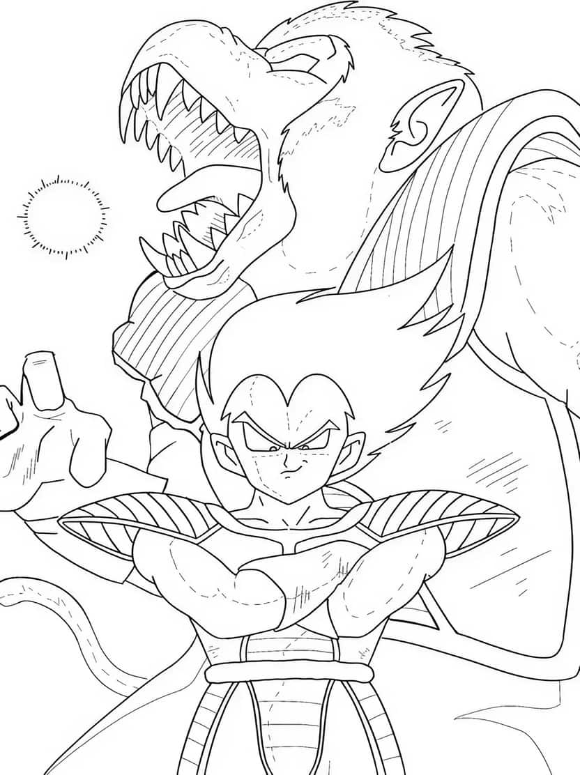 Dragon Ball Z Kleurplaten Vegeta Machtig