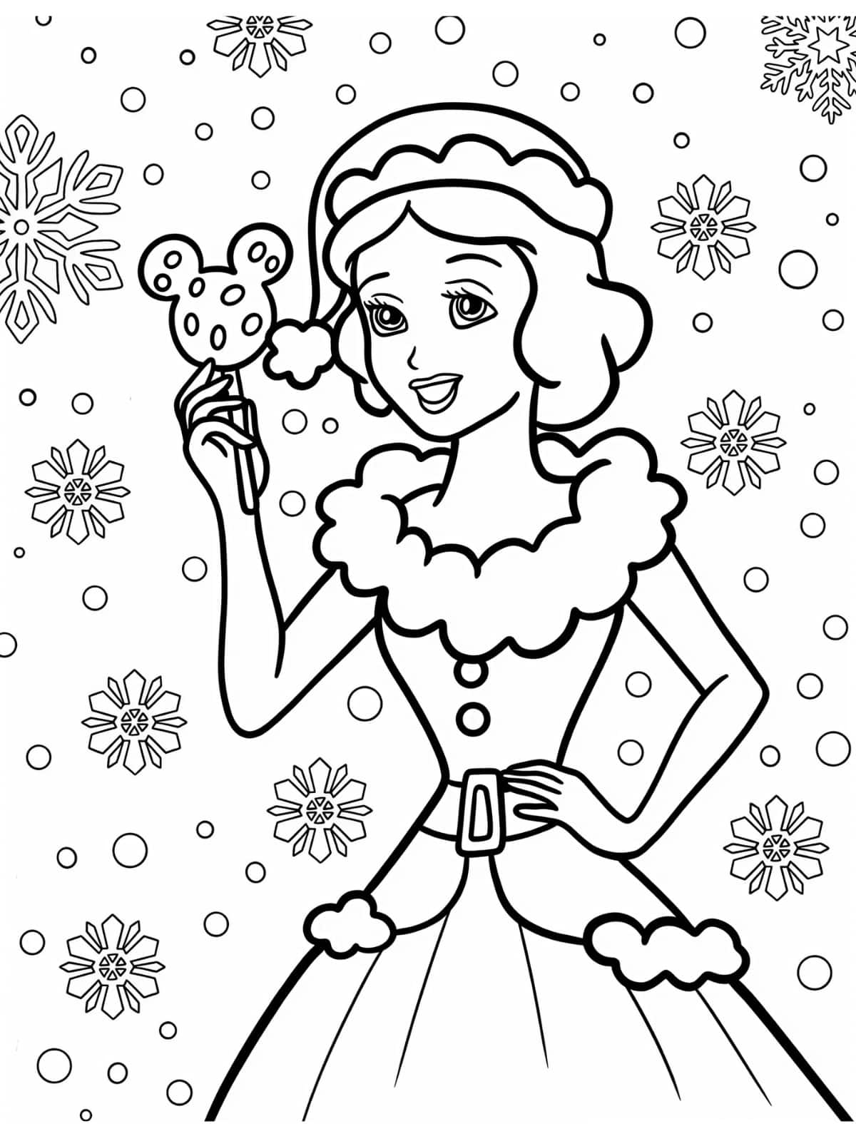 Easy Snow White In Kerst Outfit Kleurplaat