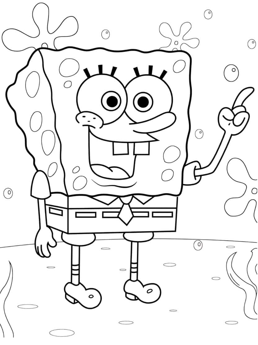 Eenvoudige Spongebob Squarepants Kleurplaat Voor Kinderen