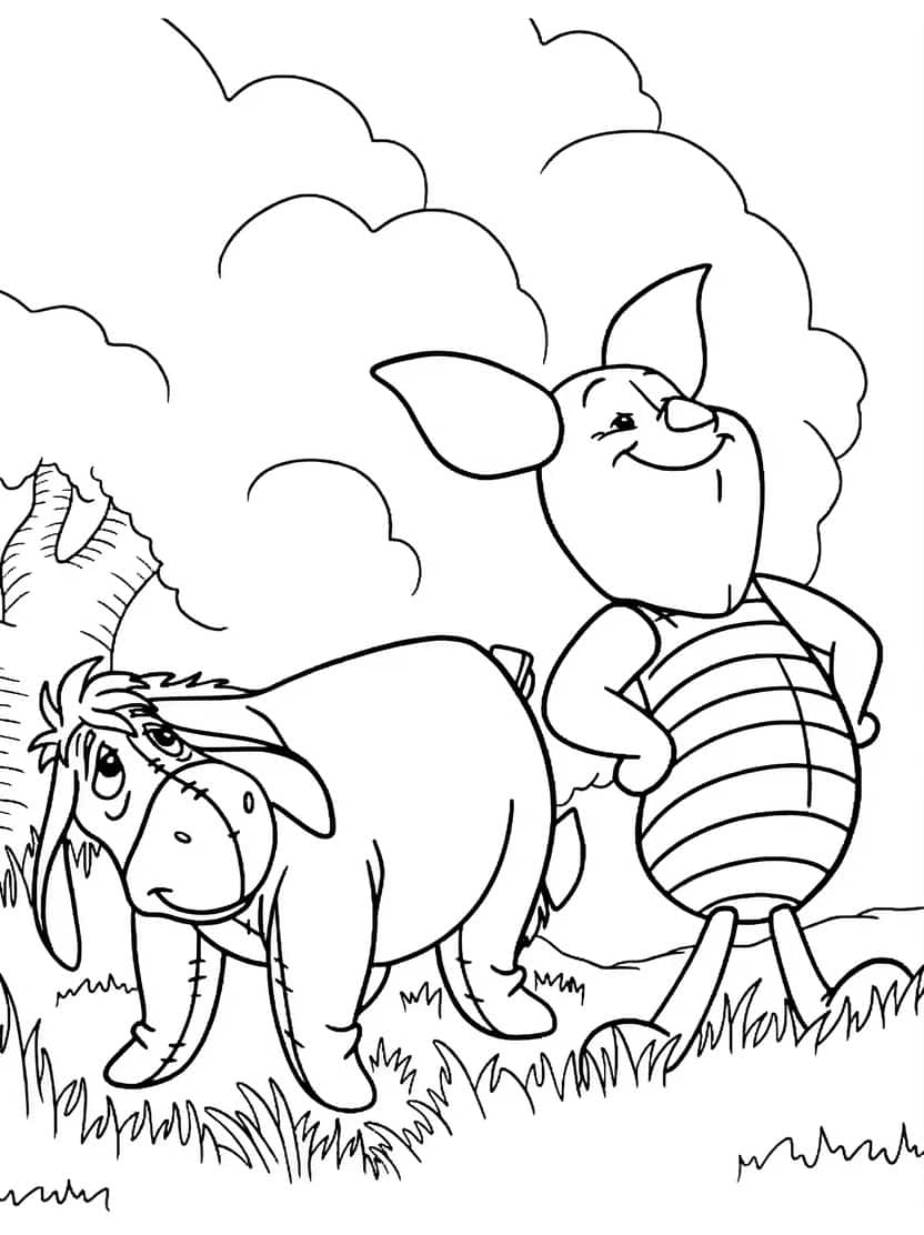 Eeyore En Piglet Kleurplaat Winnie The Pooh