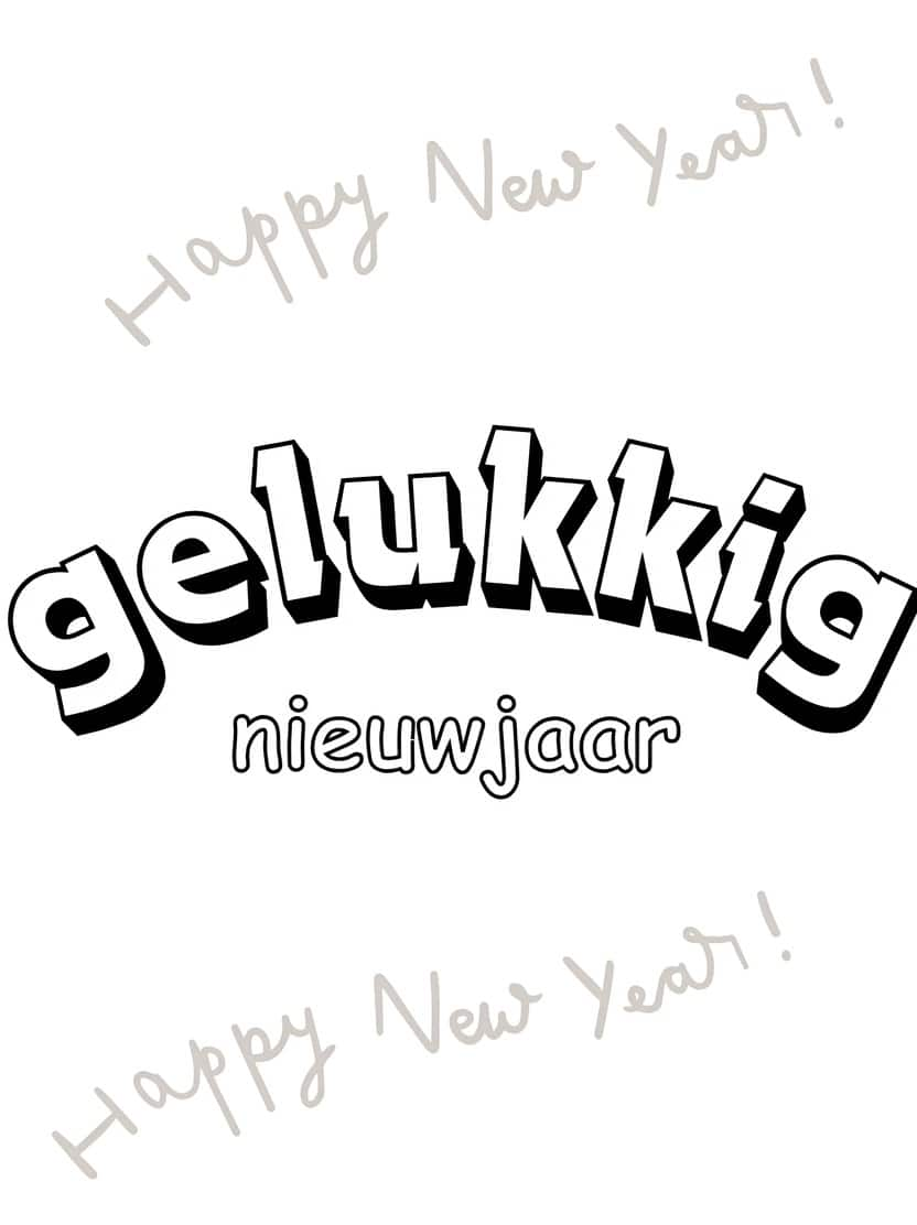 Gelukkig Nieuwjaar Kleurplaat