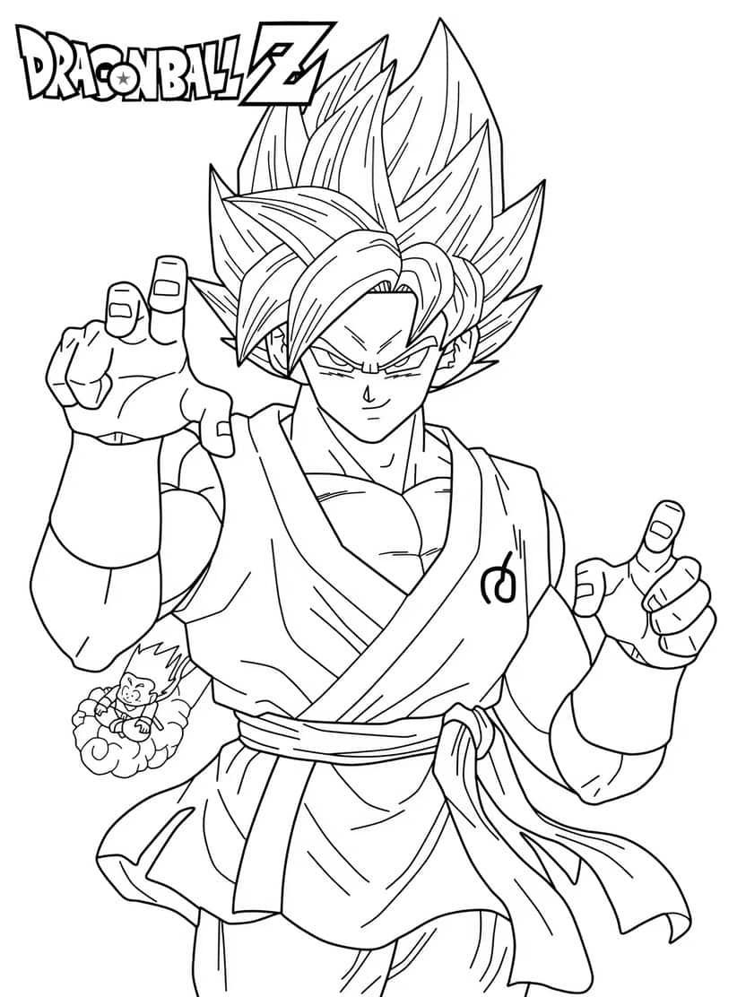 Goku En Dragon Ball Z Kleurplaat