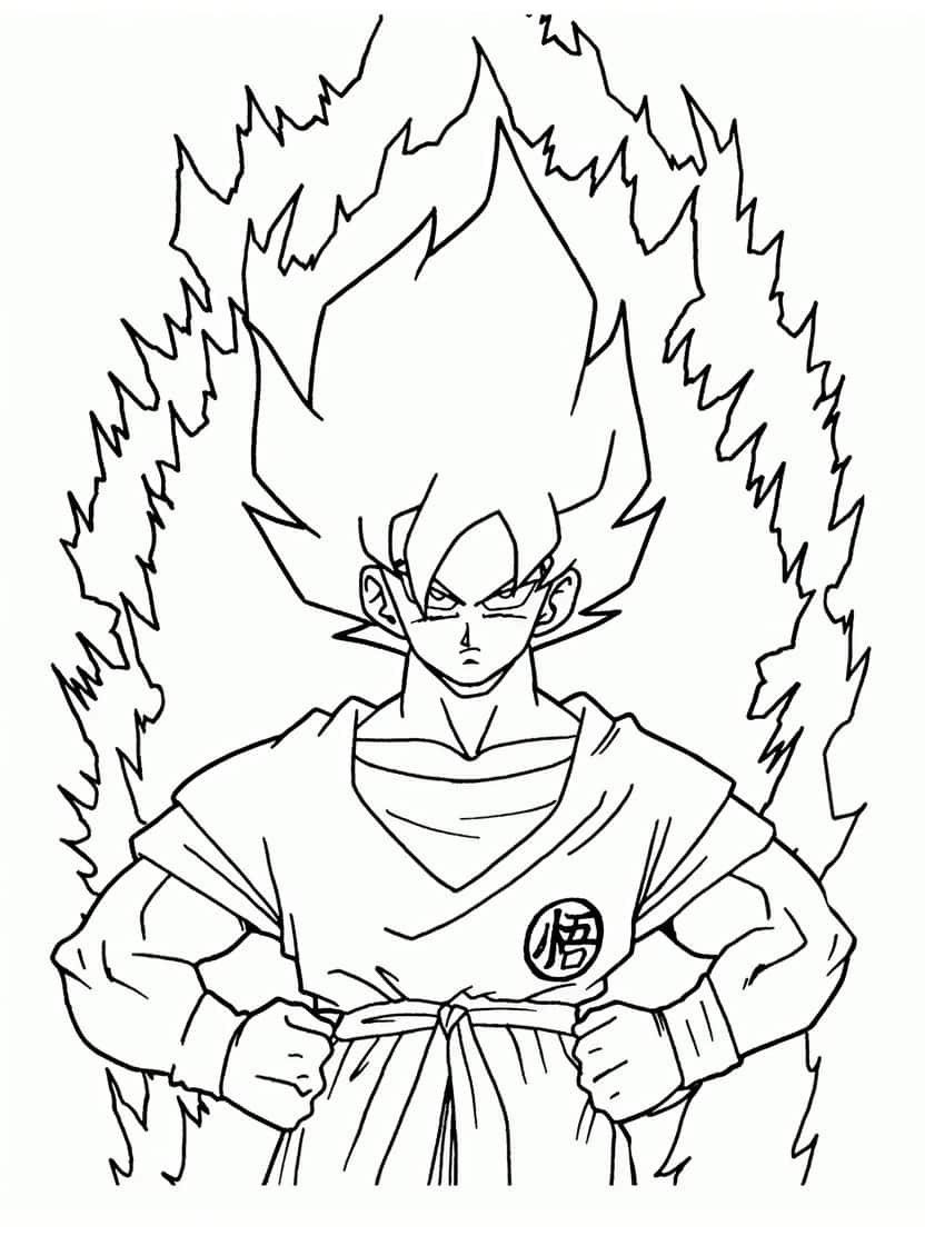 Goku Kleurplaat Vuur Maken