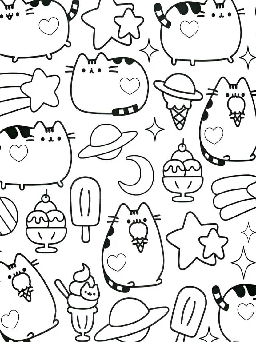 Gratis Pusheen Kleurplaat