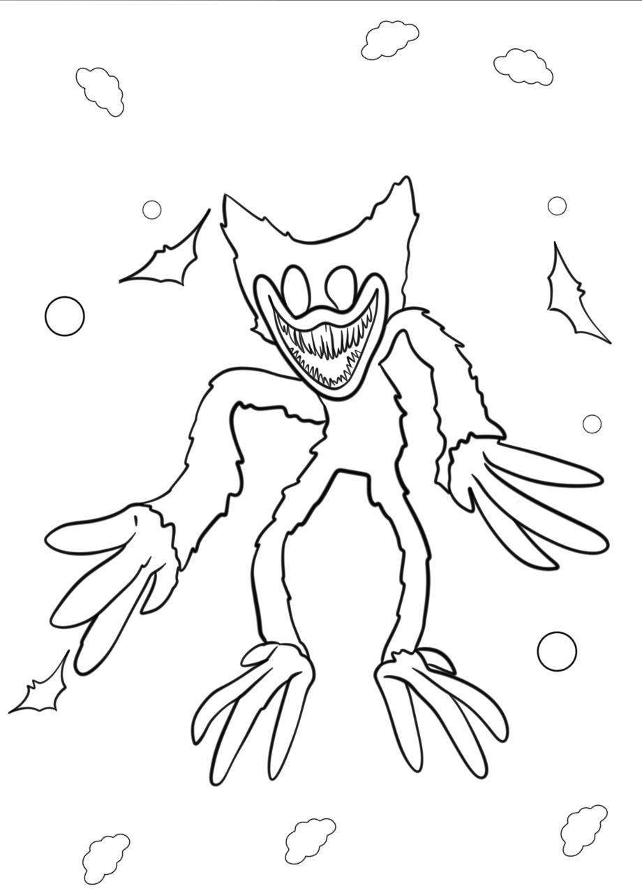 Huggy Wuggy Coloring Pages Scary