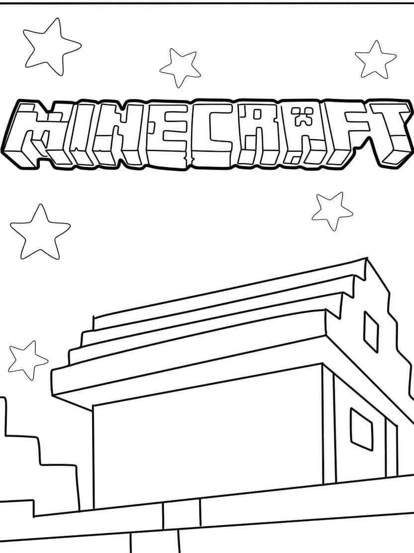 Huis Minecraft Kleurplaat