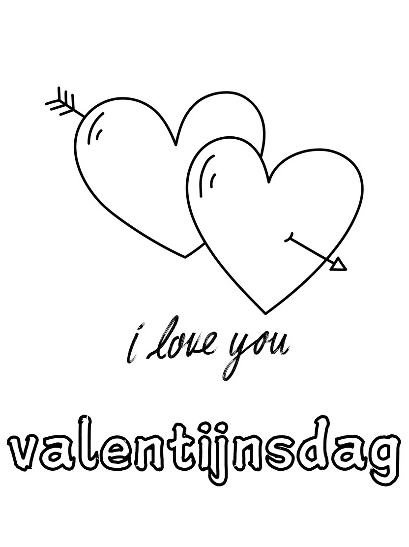 I Love You Kleurplaat Valentijnsdag