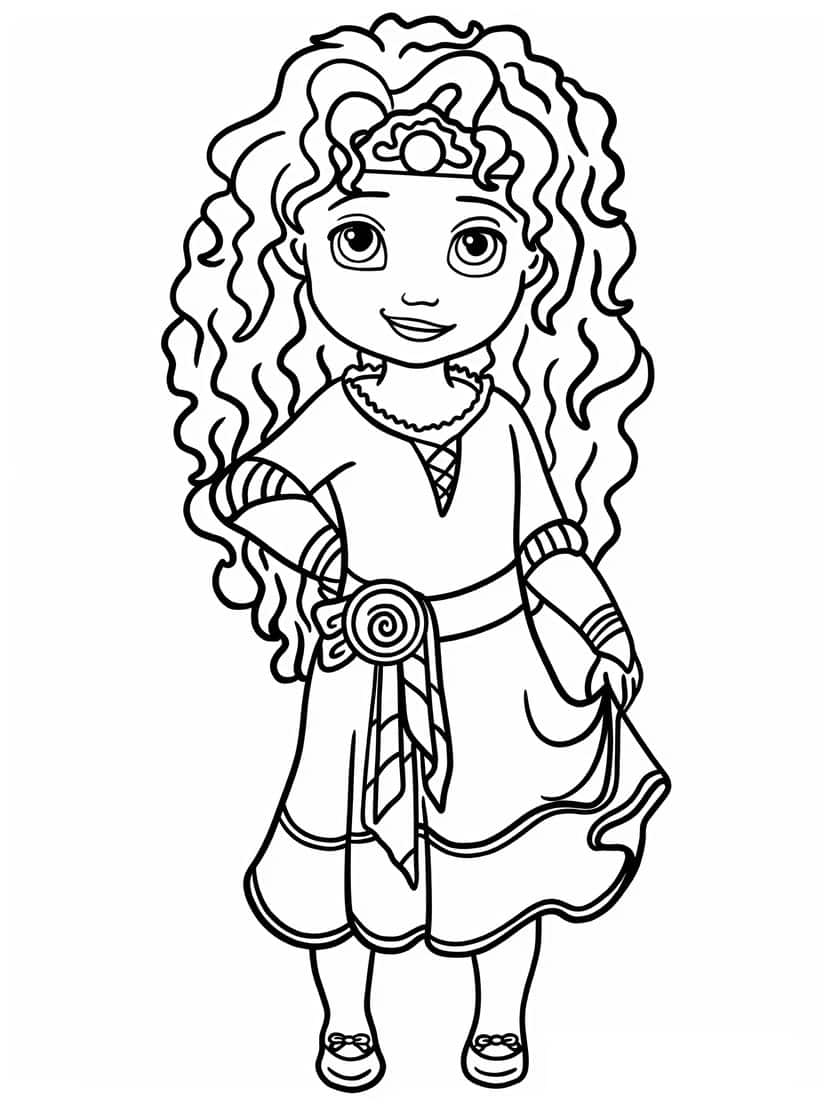 Kawaii Prinses Merida Kleurplaat Disney Prinses