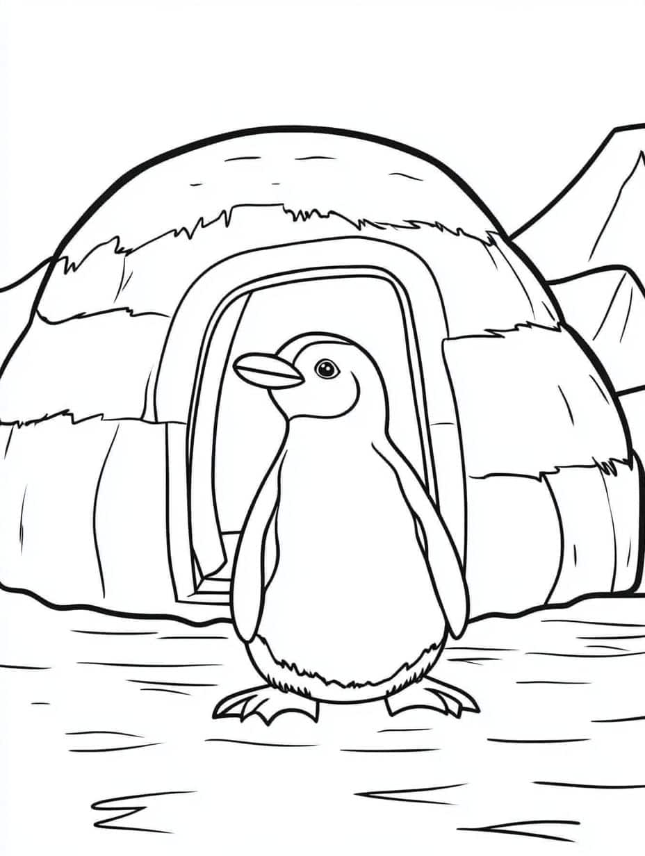 Kleine Pinguin Kleurplaat Thuis In He Ijs