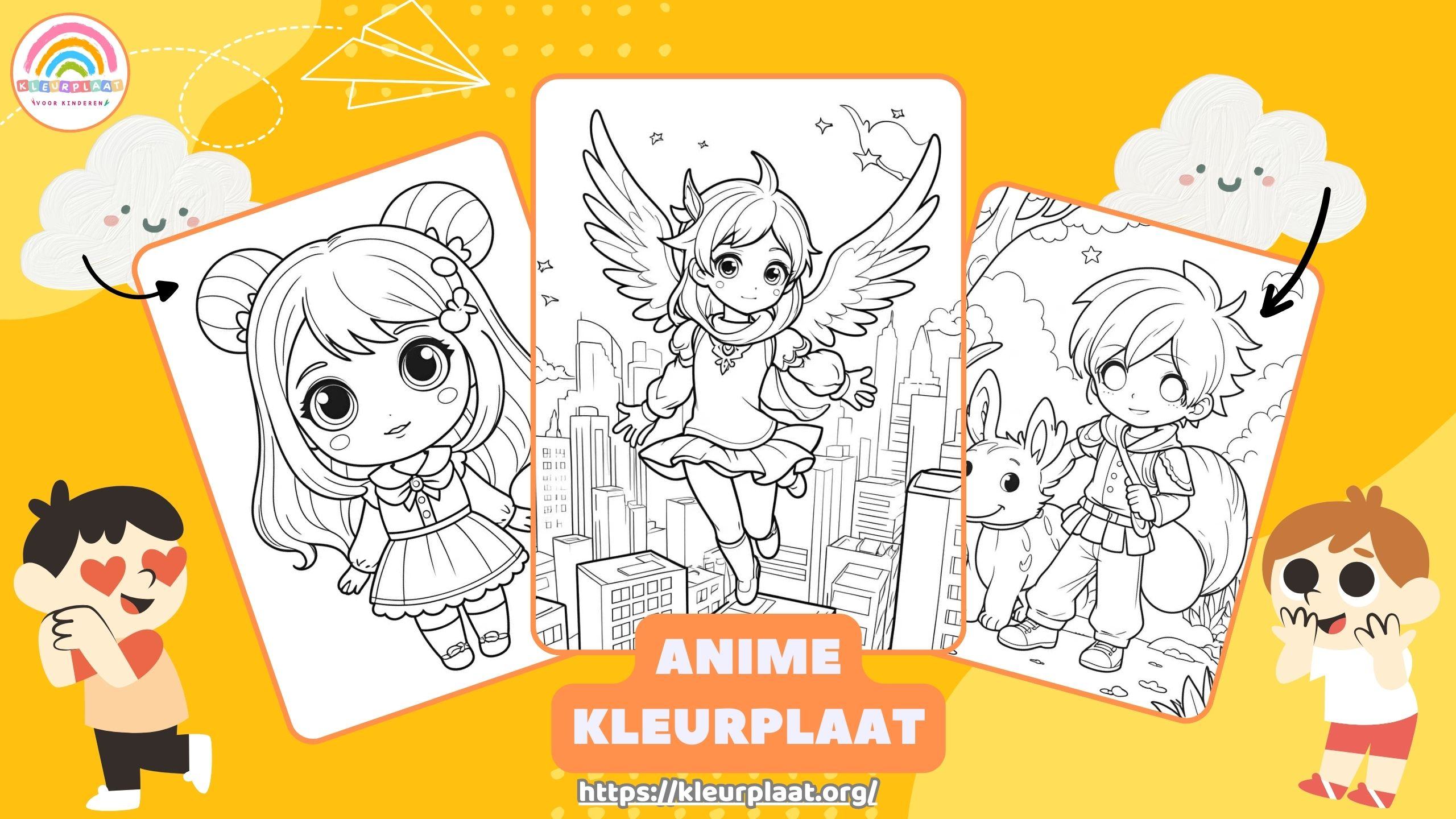 Kleurplaat Anime