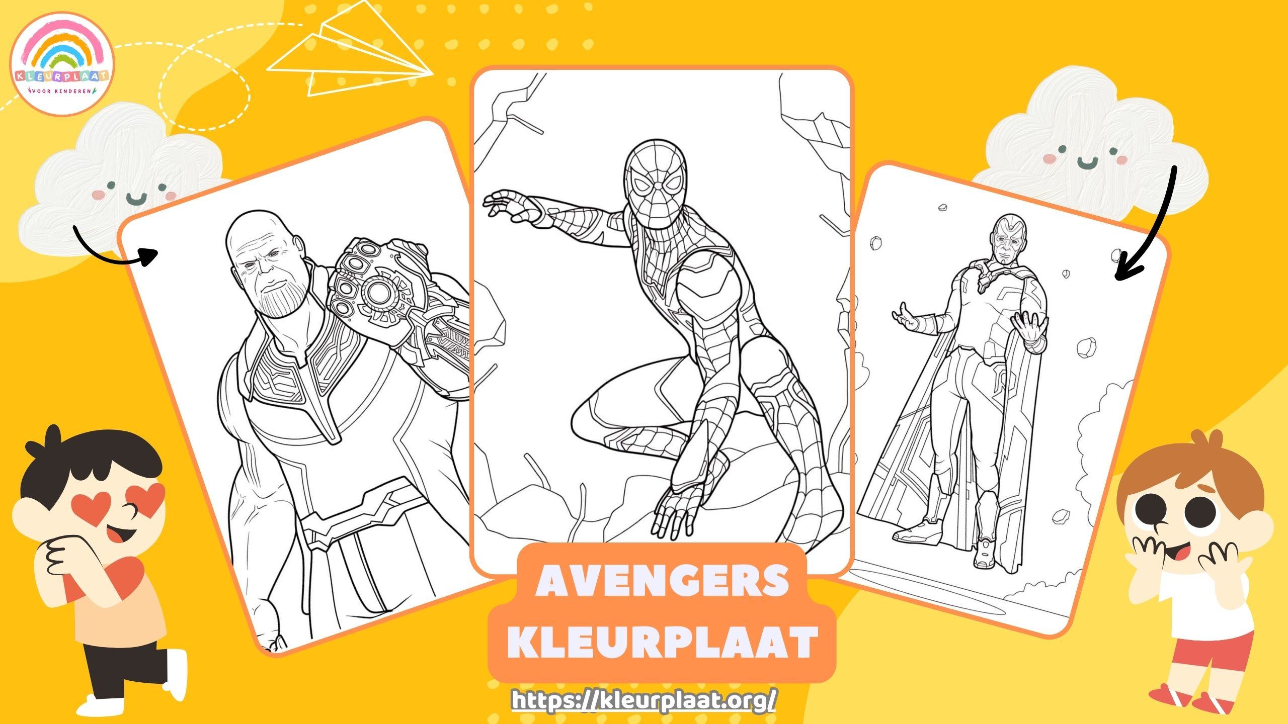 Kleurplaat Avengers