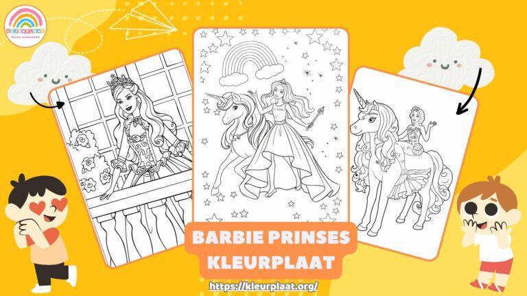 Kleurplaat Barbie Prinses