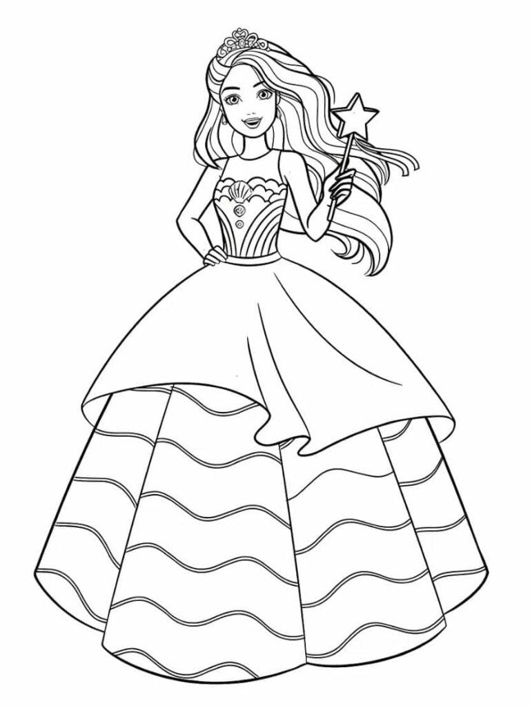 Endless creativity with cute coloring page barbie princess - Kleurplaat.org