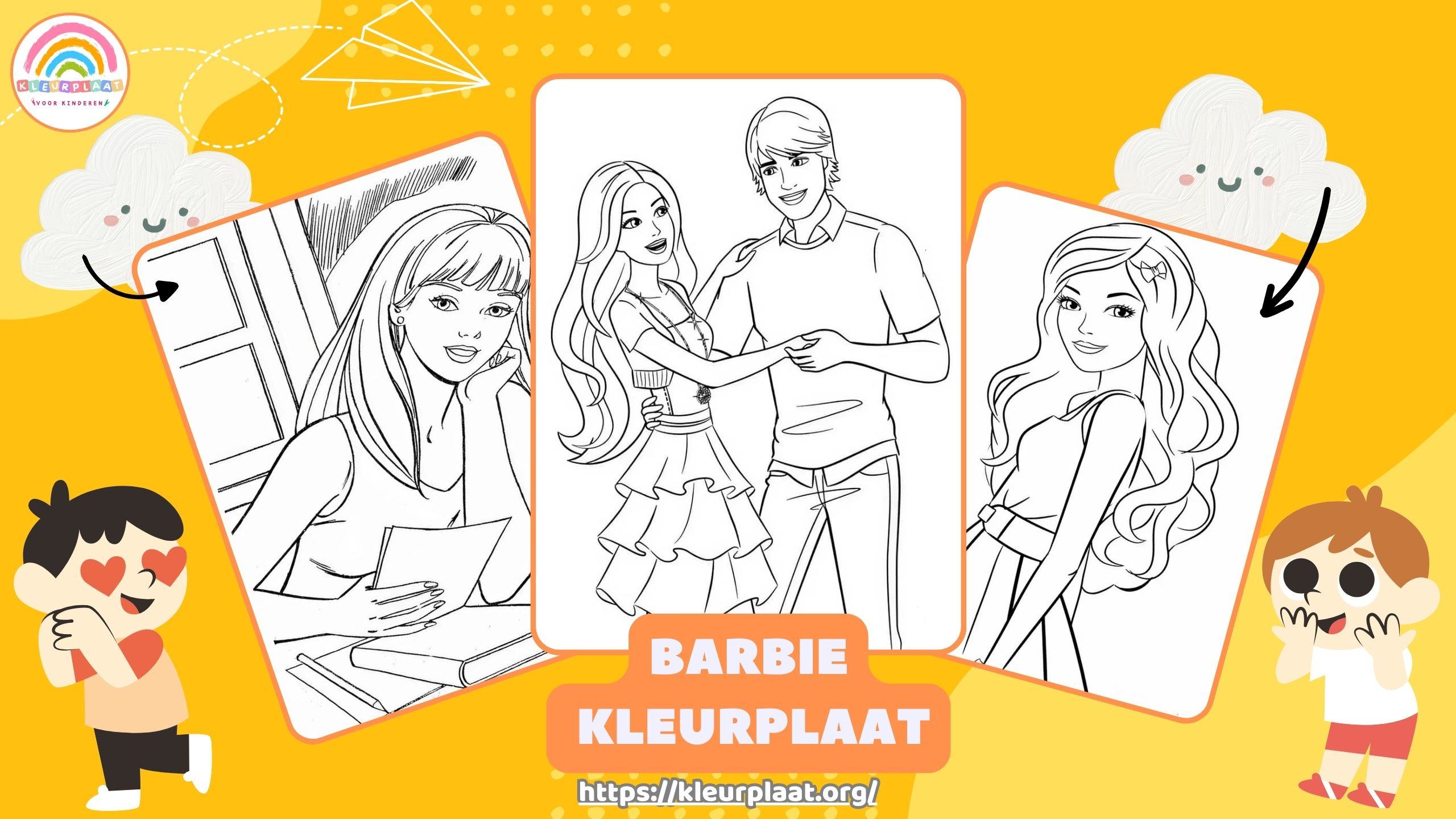 Kleurplaat Barbie