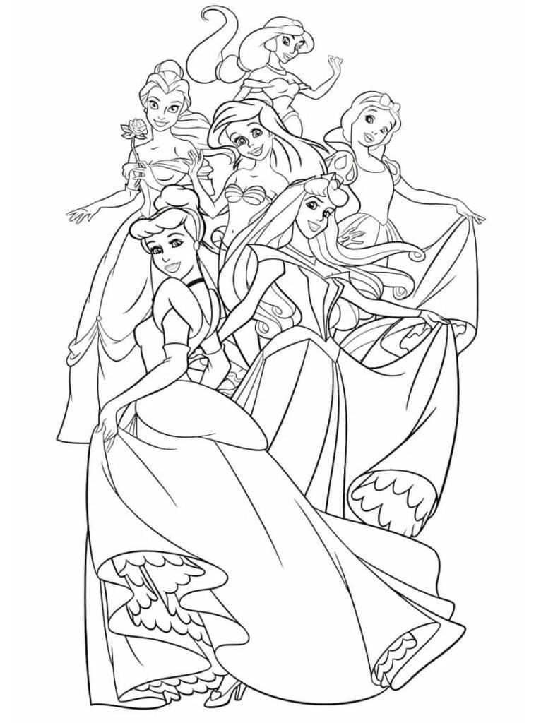 23+ бесплатных раскрасок для печати Disney Princess - Coloringpage.org