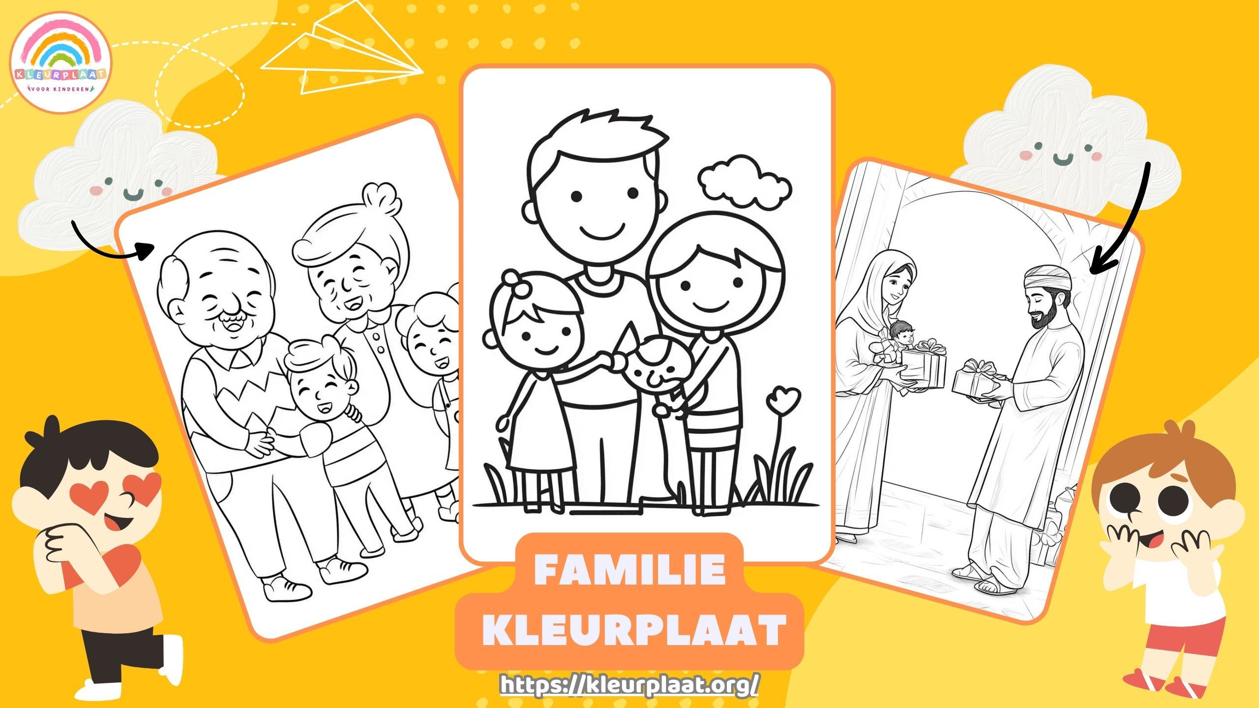 Kleurplaat Familie