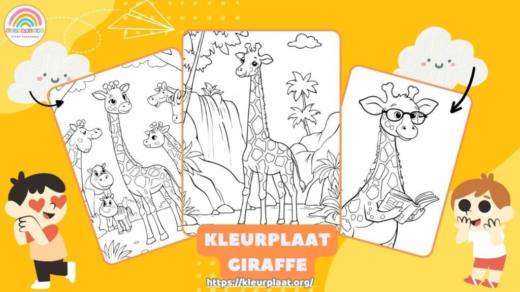 Kleurplaat Giraffe