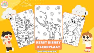 Kleurplaat Kerst Disney