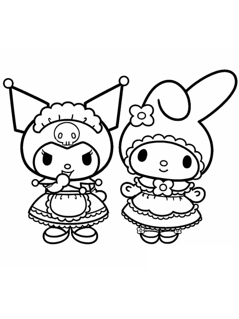 Kleurplaat Kuromi Met My Melody Mooie