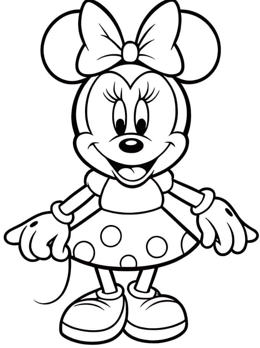 Kleurplaat Minnie Mouse Prachtig