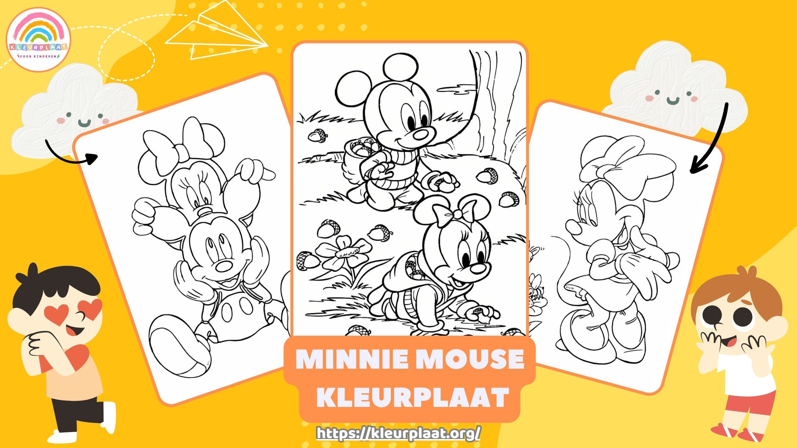 Kleurplaat Minnie Mouse