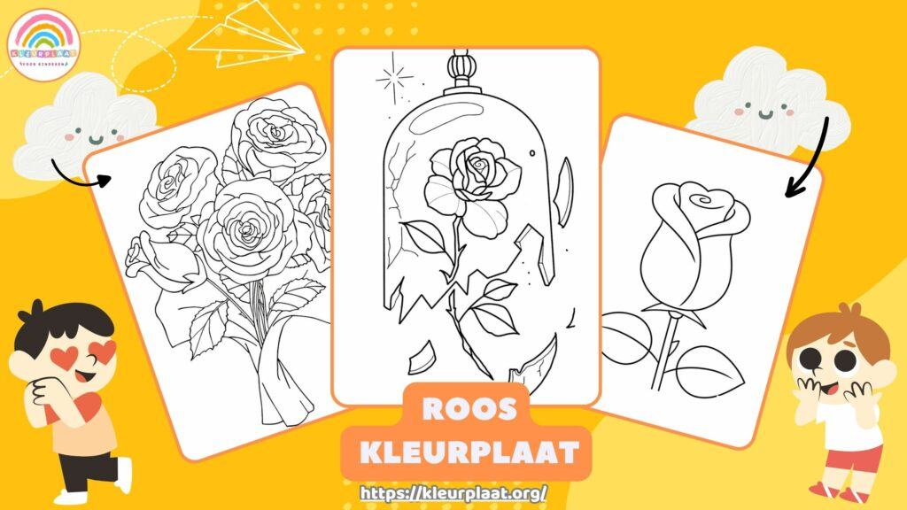 Kleurplaat Roos