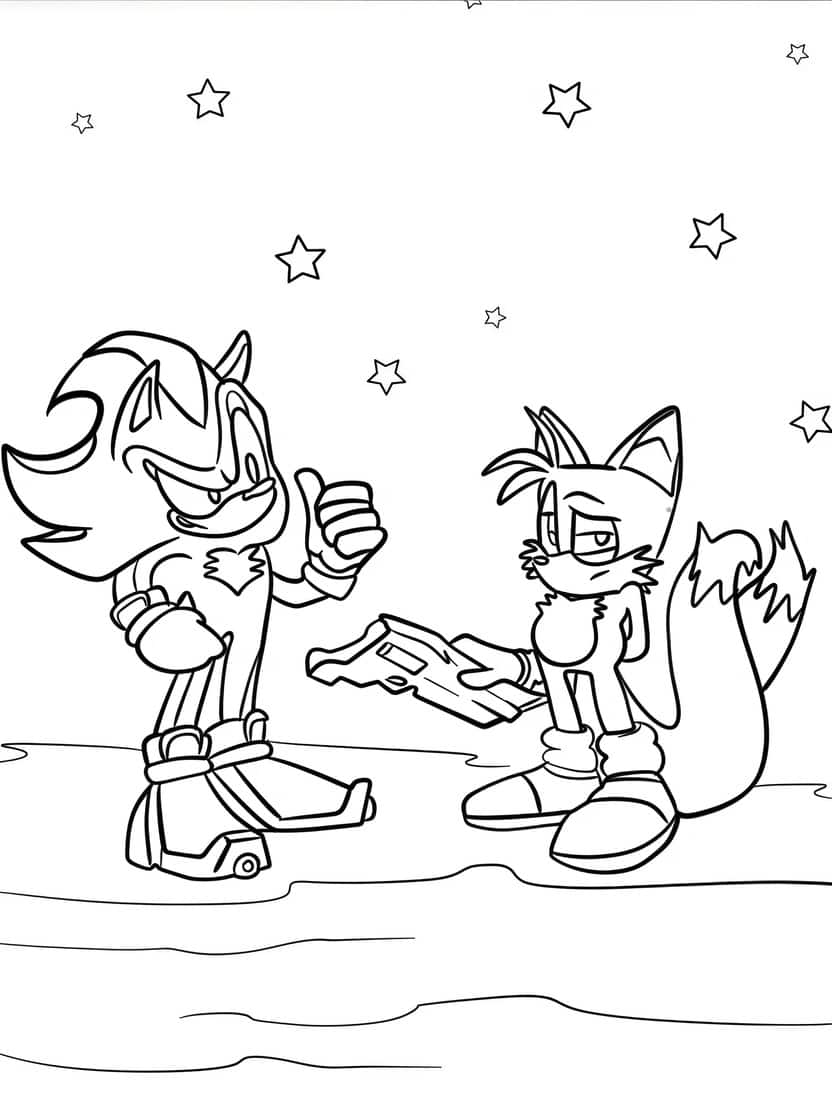 Kleurplaat Sonic En Tails