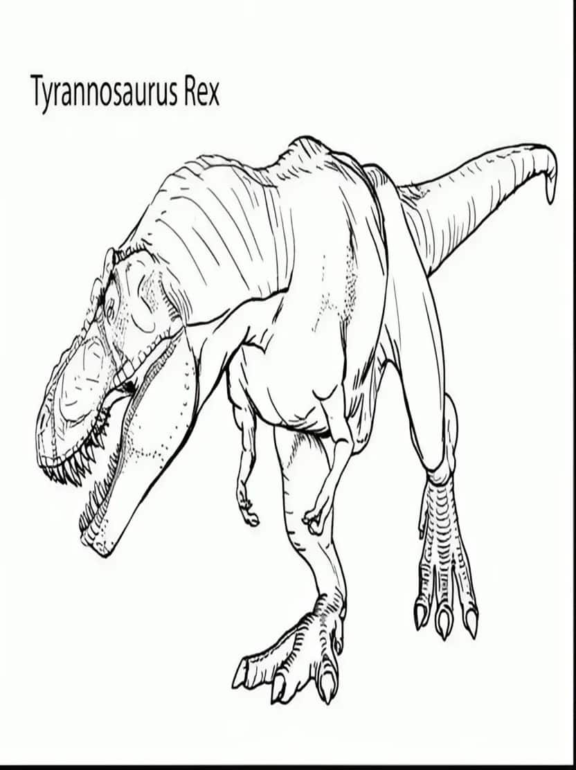 Kleurplaat T Rex Realistisch