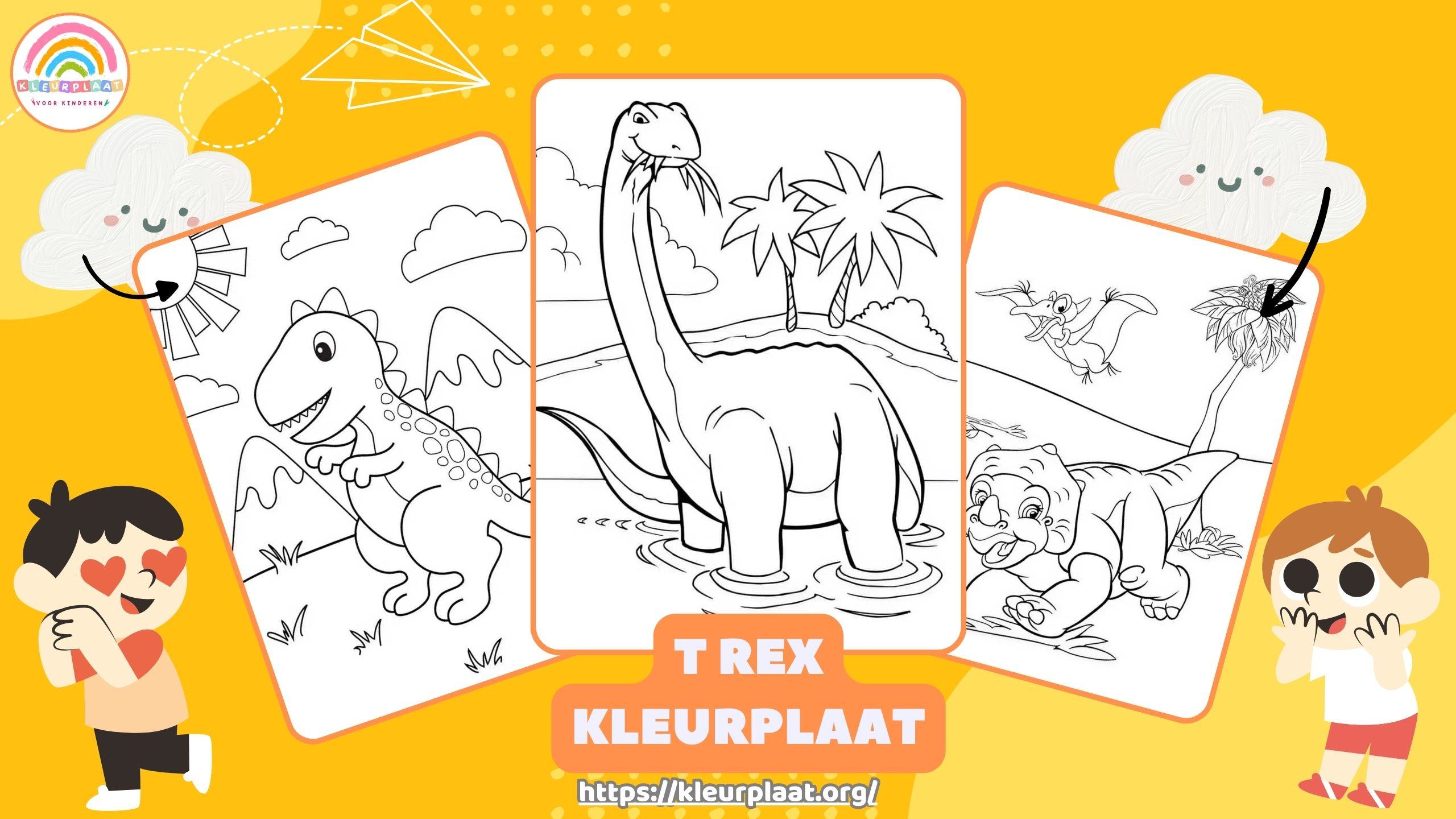 Kleurplaat T Rex