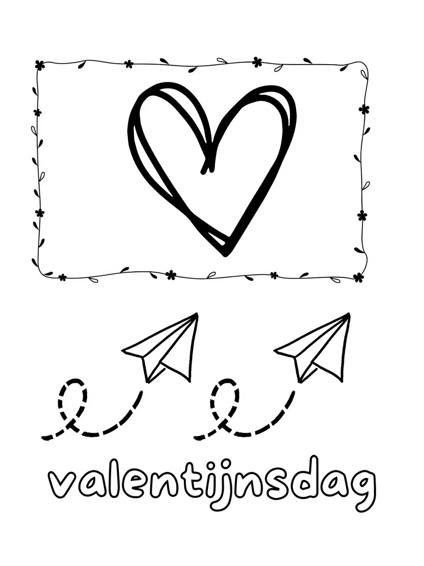 Kleurplaat Valentijnsdag Special