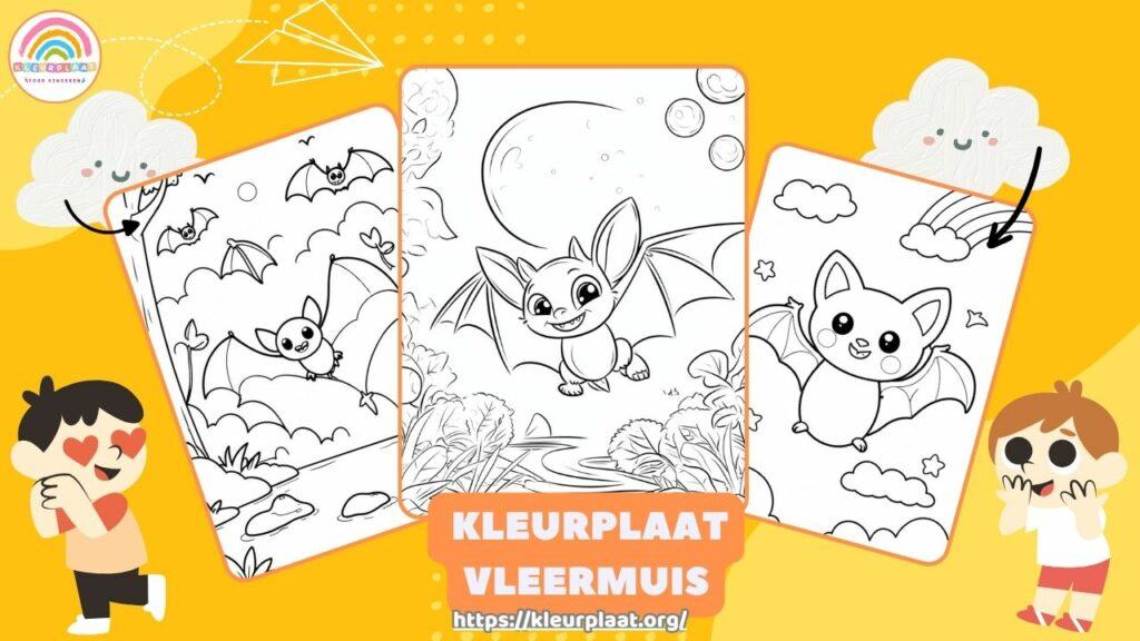 Kleurplaat Vleermuis