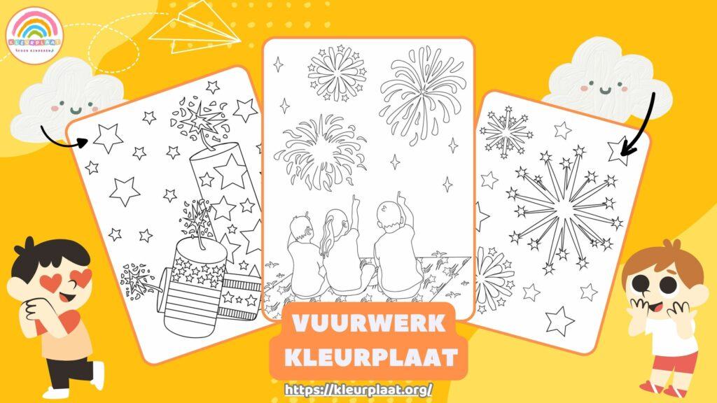 Kleurplaat Vuurwerk