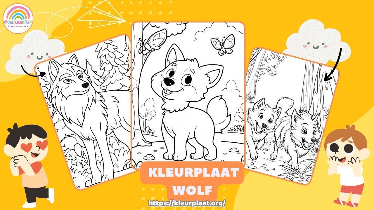 Kleurplaat Wolf