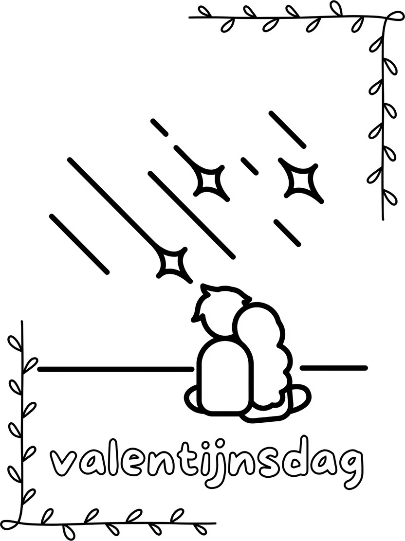 Love Valentijnsdag Kleurplaat