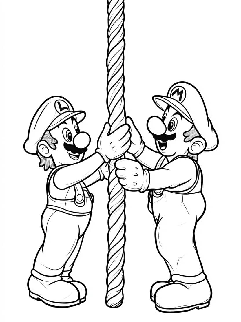 Luigi En Mario Kleurplaat